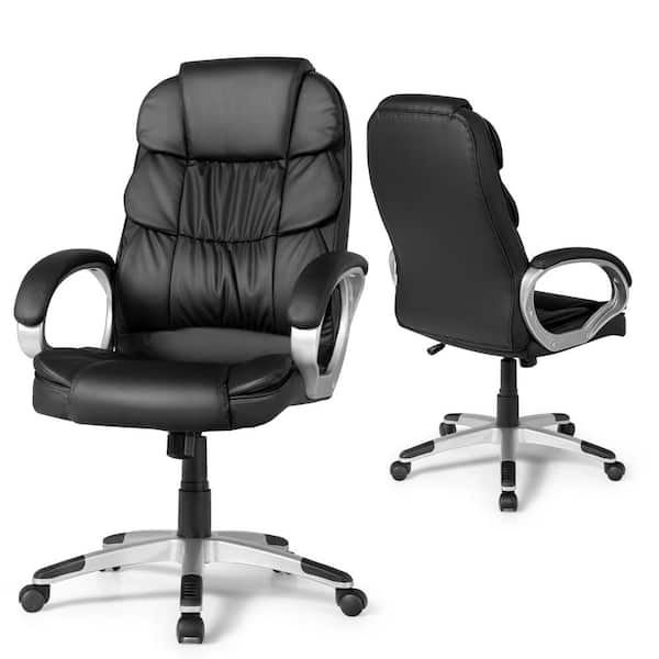 ANGELES HOME PU Leather High Back Height Adjustable Swivel Rocking Ergonomic Office Chair