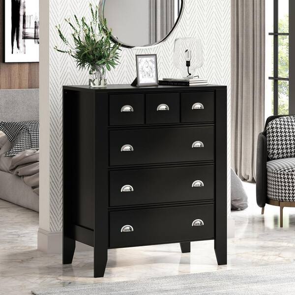 4 drawer deals nightstand black