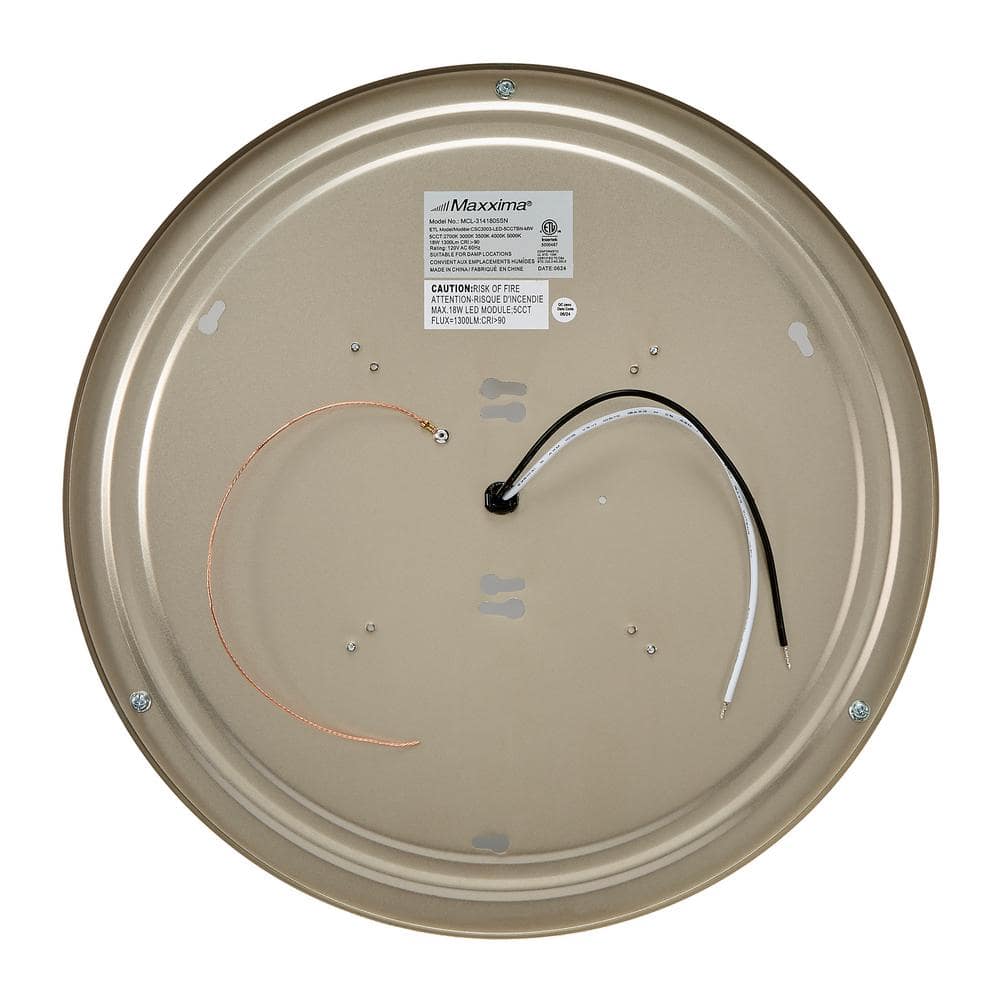 14-Inch Satin Nickel LED Round Flush Mount Ceiling Light with Motion Sensor