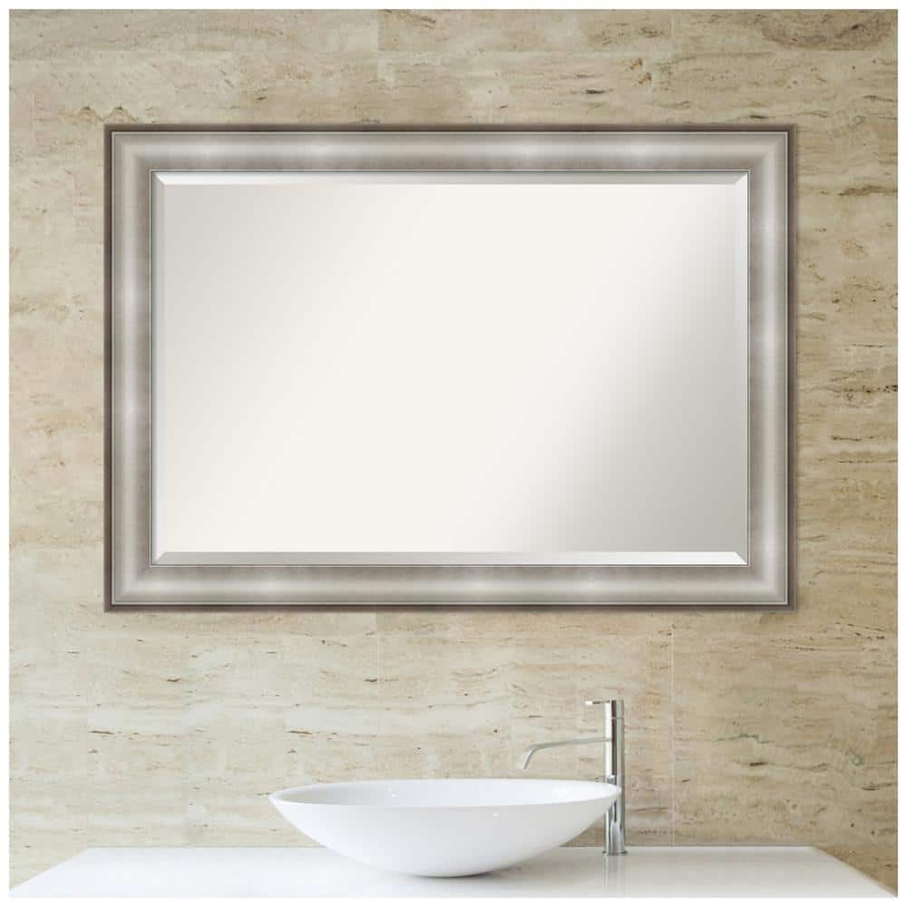 Imperial Silver Rectangular Beveled Wall Mirror 41" x 29"