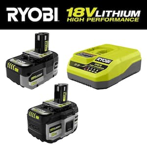 ONE+ 18V 6.0 Ah Lithium-Ion HIGH PERFORMANCE Battery and Charger Kit with ONE+ 18V 8.0 Ah HIGH PERFORMANCE Battery