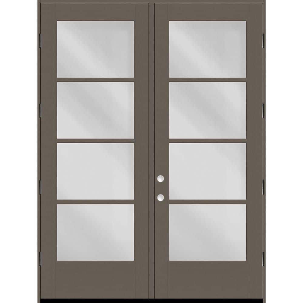 Legacy 72 in. x 96 in. Icon 4L Modern Clear Glass Kindling LHOS Fiberglass Double Prehung Front Door with 4-9/16 Jamb price history on PriceWatchPro