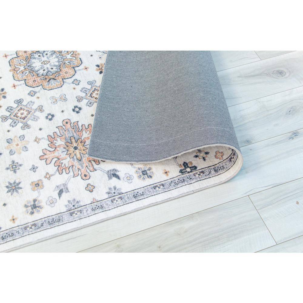 Aruba Cream and Gold Distressed Synthetic Area Rug