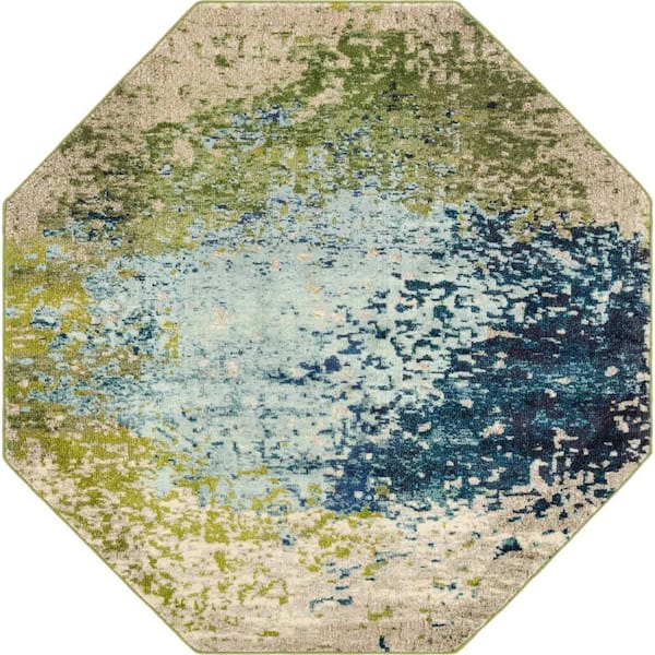 Unique Loom Estrella Vella Blue 6' 0 x 6' 1 Area Rug