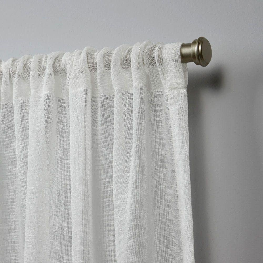 Snowflake Sheer Light-Filtering Rod Pocket Curtain Panels, 50"x96", Set of 2