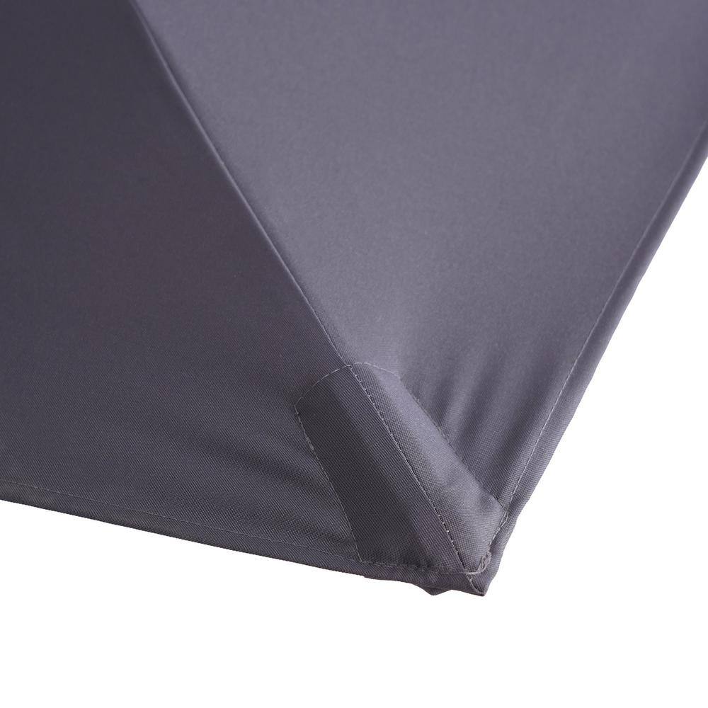 Gray Aluminum 99" Square Cantilever Patio Umbrella with LED Lights