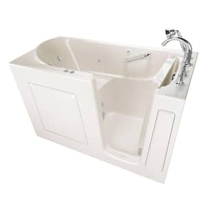 Exclusive Series 60 in. x 30 in. Right Hand Walk-In Whirlpool and Air Bath Bathtub with Quick Drain in Linen