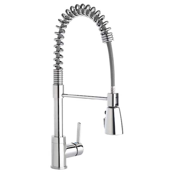 KEENEY Single-Handle Pull-Down Sprayer Kitchen Faucet in Polished Chrome