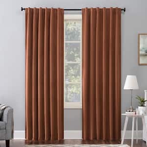 Amherst Velvet Noise Reducing Thermal Terracotta Red Polyester 50 in. W x 84 in. L Blackout Curtain Single Panel