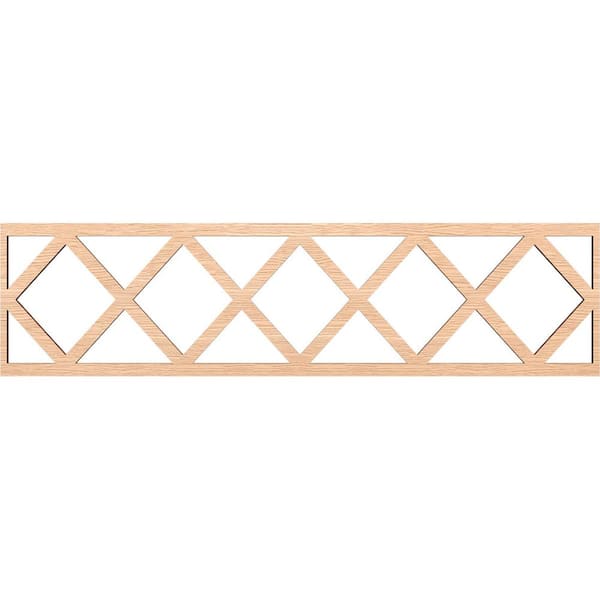 Ekena Millwork Wolford Fretwork 0.375 in. D x 47 in. W x 12 in. L Red Oak Wood Panel Moulding