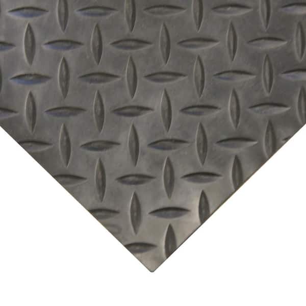 Diamond Plate 4 ft. x 9 ft. Black Rubber Flooring (36 sq. ft.)