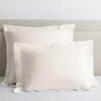 Company Cotton Ivory Solid 300-Thread Count Cotton Percale King Sham