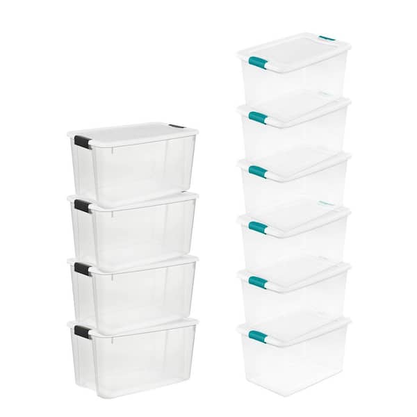 Sterilite 7.5 Quart Clear Plastic Storage Box with Latching Lids, (24 Pack)  