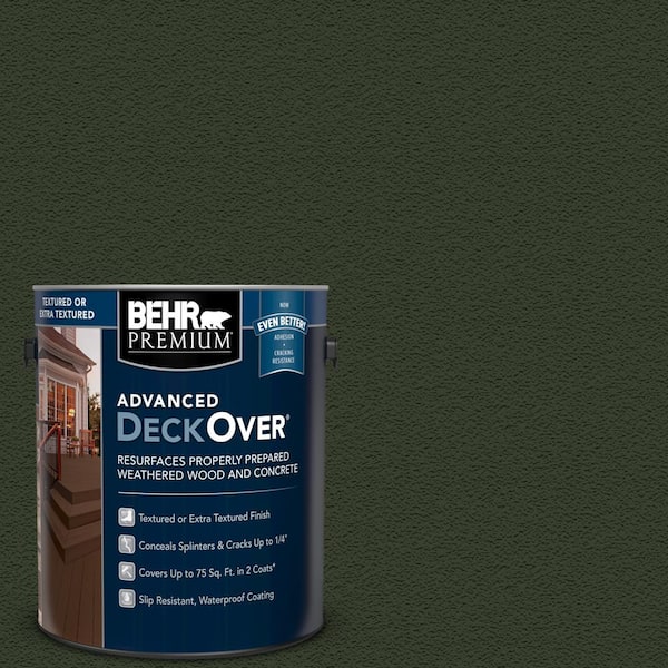 BEHR Premium Advanced DeckOver 1 gal. #SC-120 Ponderosa Green Textured Solid Color Exterior Wood and Concrete Coating