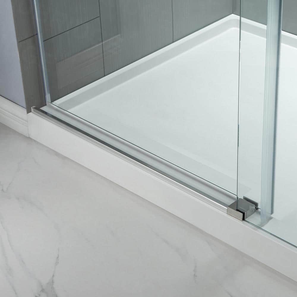 48'' Frameless Clear Tempered Glass Sliding Shower Door