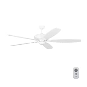 Dover 68 in. Indoor Matte White Ceiling Fan with White Blades and 6-Speed Remote Control