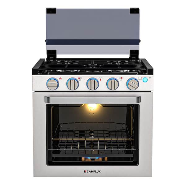 21 in. 1.8 cu. ft. RV Propane Gas Range with Convection Oven and 3-Burners in Stainless Steel in Silver