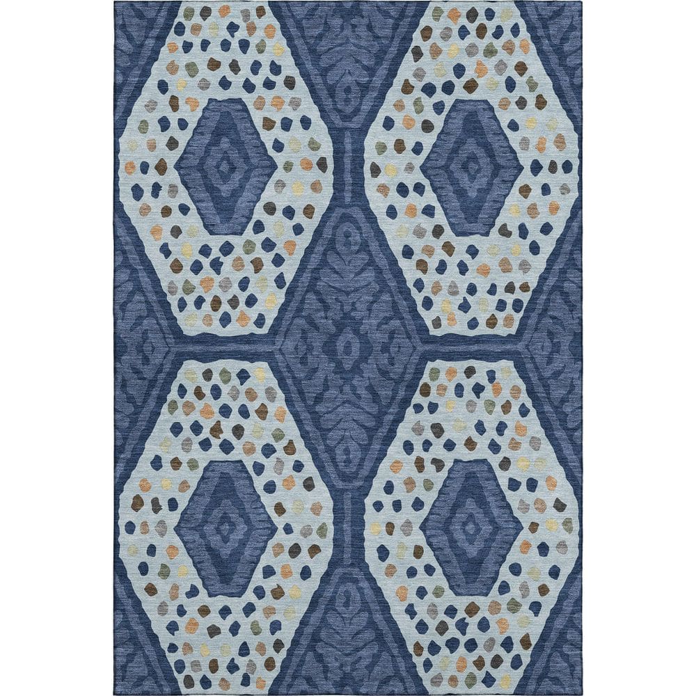 Mayfield Premium Machine Washable Abstract AMF2457 Navy 10 ft. x 14 ft. Area Rug price history on PriceWatchPro