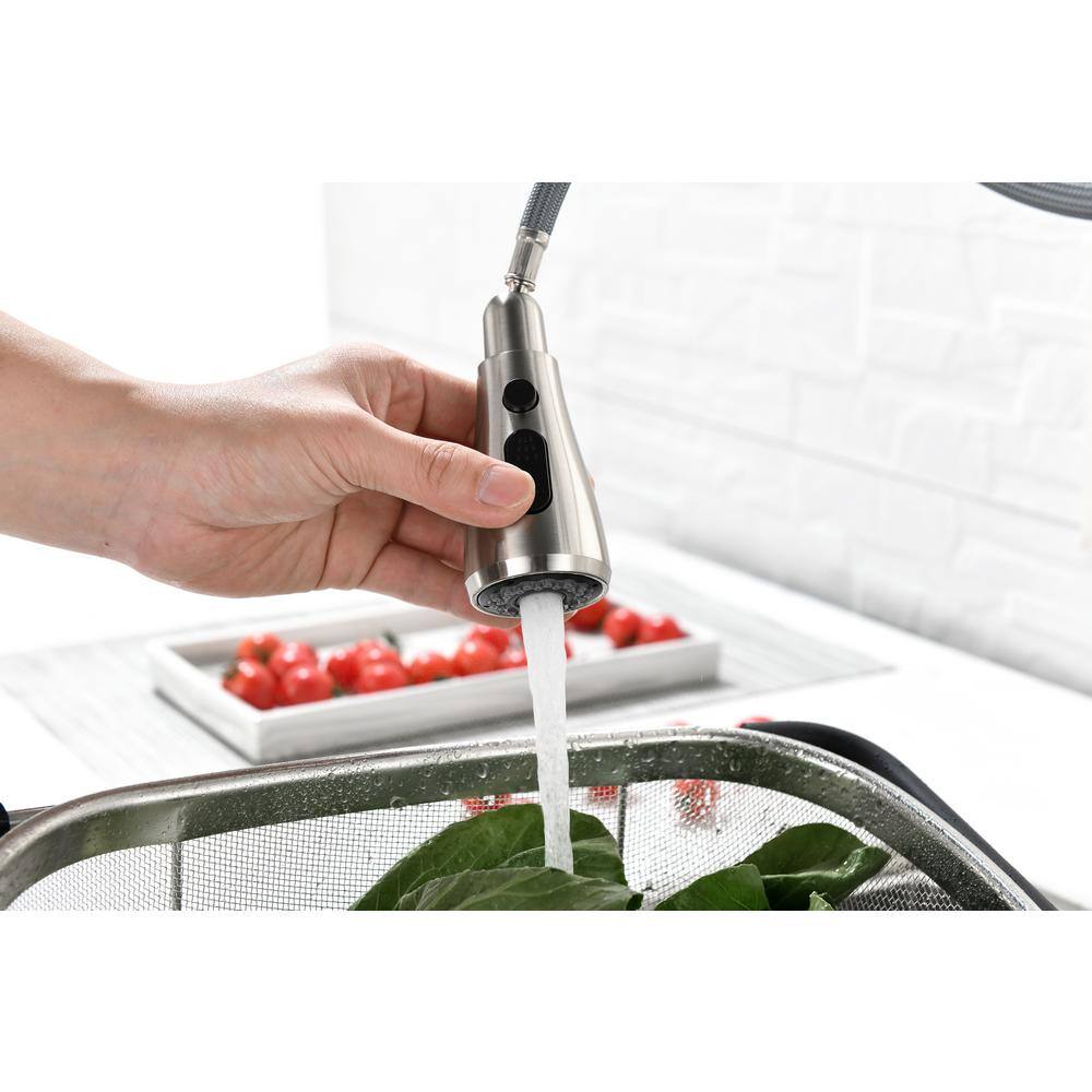 Brushed Nickel Stainless Steel Pull-Out Spray Kitchen Faucet