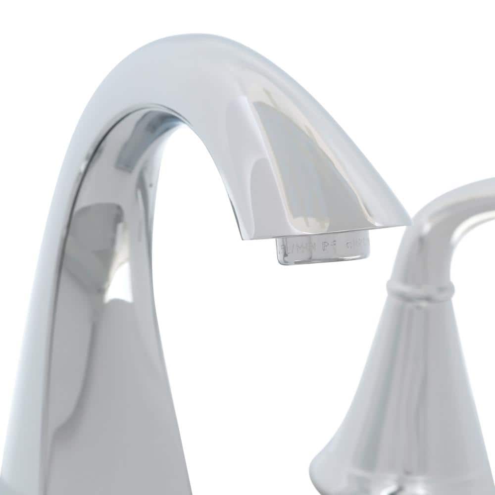 Polished Chrome 8-Inch Widespread Double Handle Bathroom Faucet
