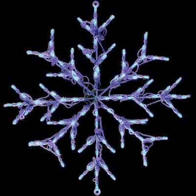2.5 ft. 100-Light LED Blue Snowflake Novelty Light