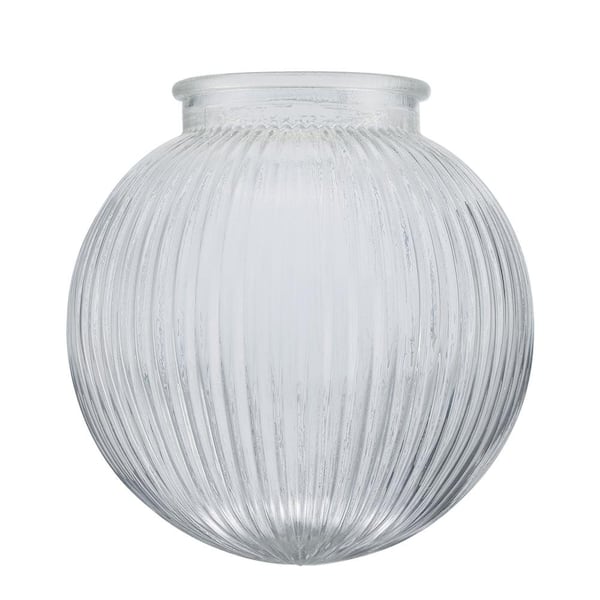 PRIVATE BRAND UNBRANDED 6.38 in. Clear Prism Glass Globe Shade with 3-1/4 in. Lip Fitter