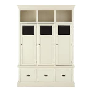 Shelton 78 in. Polar White 3-Drawer Wooden Storage Locker
