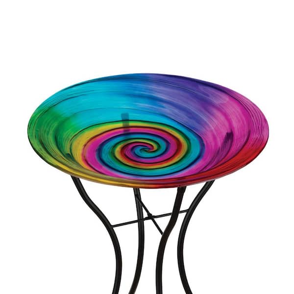 Regal Art & Gift 18 in. Birdbath with Stand-Rainbow