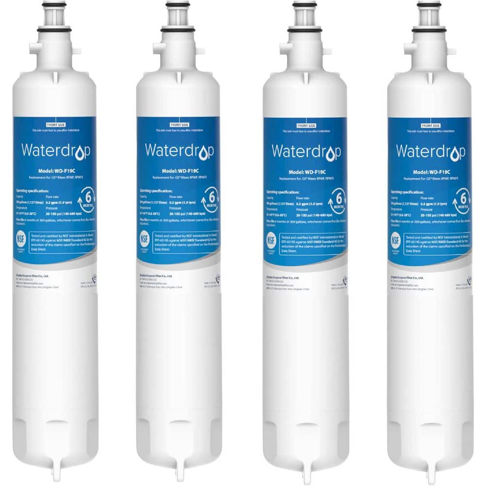 WD-F19C Replacement for GE RPWFE, RPWF (Built-in CHIP) Refrigerator Water Filter, Compatible with GFE28GYNFS, 4 Packs price history on PriceWatchPro