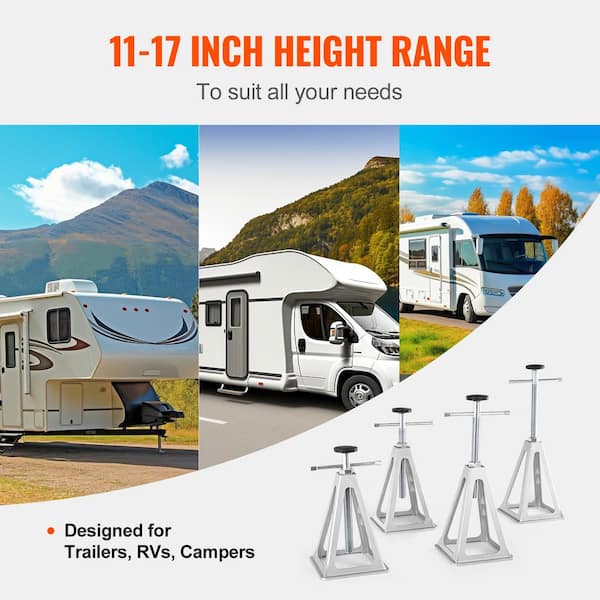 RV Stabilizer Jacks, 4 Pack Aluminum RV Leveling Jacks, RV Stack Jacks for RV Travel Trailer Camper, Single Screw Jack
