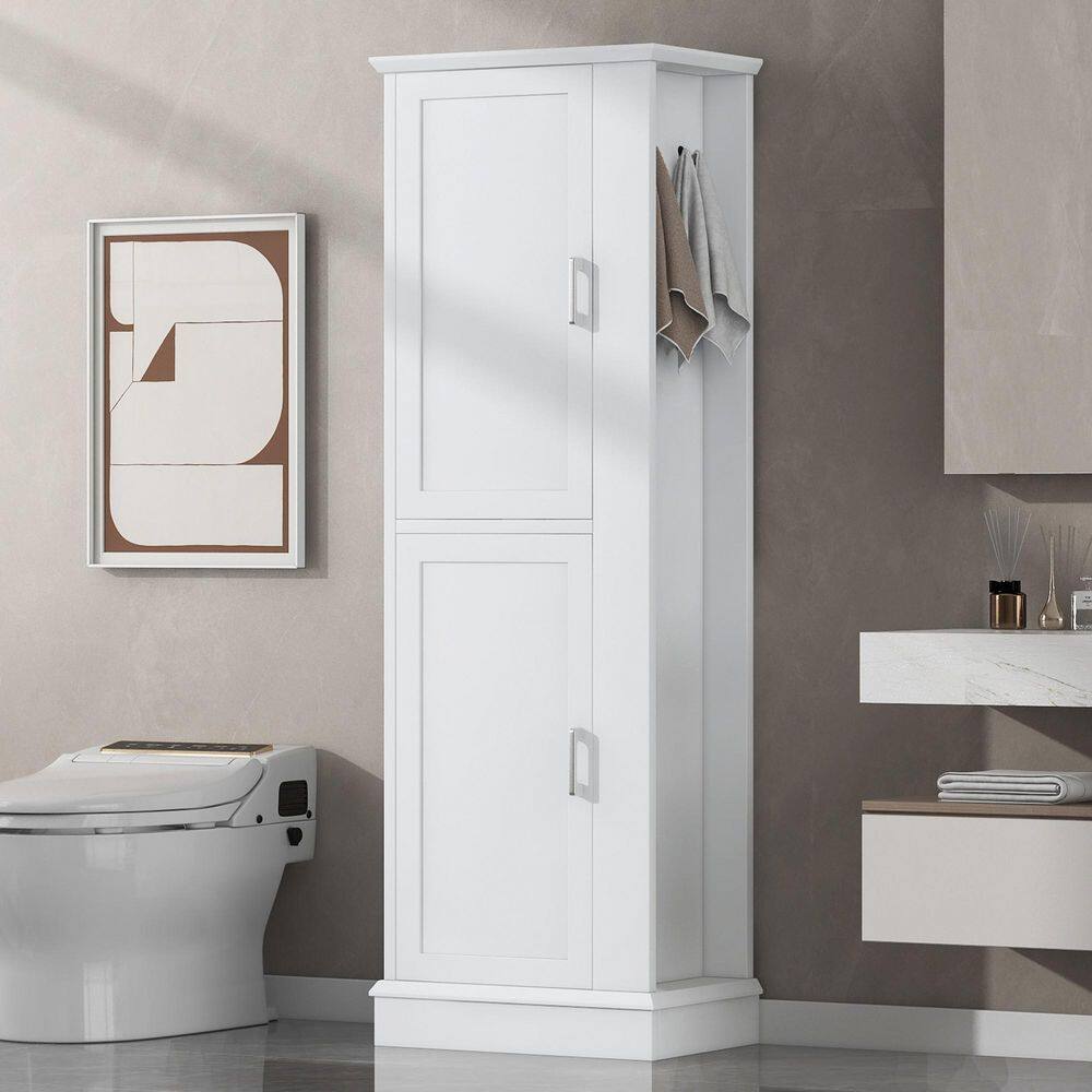 21 in. W x 14 in. D x 68 in. H White Freestanding Linen Cabinet price history on PriceWatchPro
