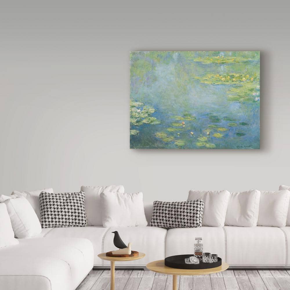 Claude Monet Waterlilies Landscape Canvas Art with Floater Frame
