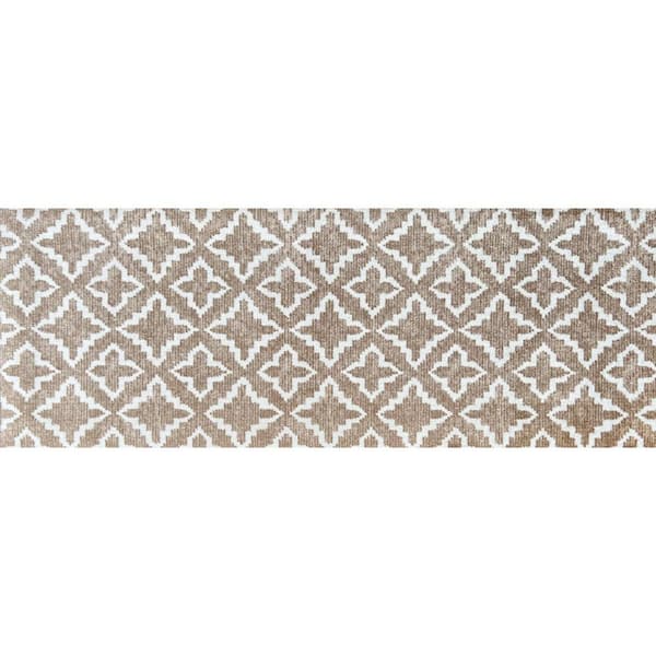 2 ft. x 6 ft. Sand Moroccan Machine Tufted With UV Protection Area Rug