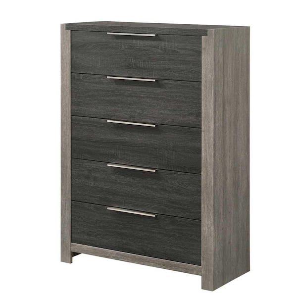 Jehoram Gray Finish 5 40.8 Chest of Drawer