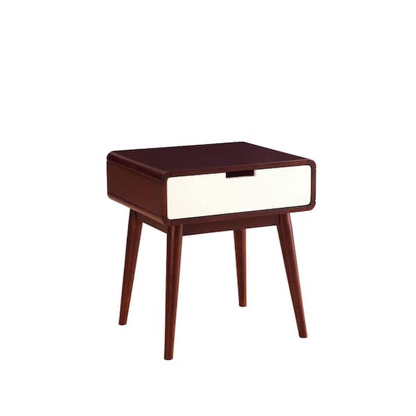 Donason 20 in. Espresso Short Rectangular Wood End Table