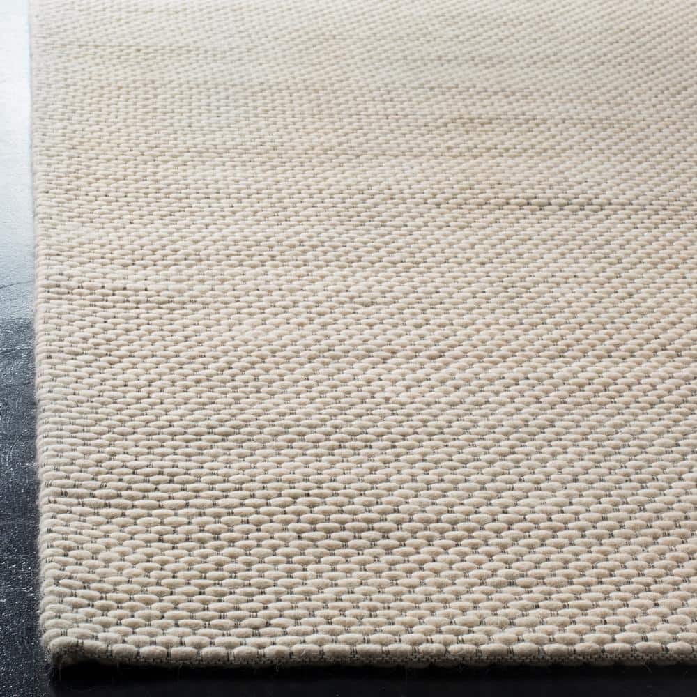Ivory Braided Handwoven Wool Runner Rug