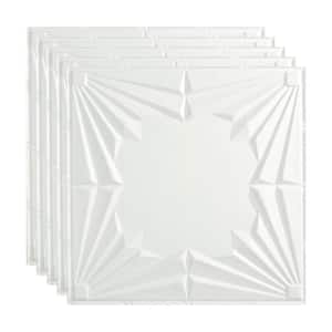 Art Deco 2 ft. x 2 ft. Gloss White Lay-In Vinyl Ceiling Tile (20 sq. ft.)
