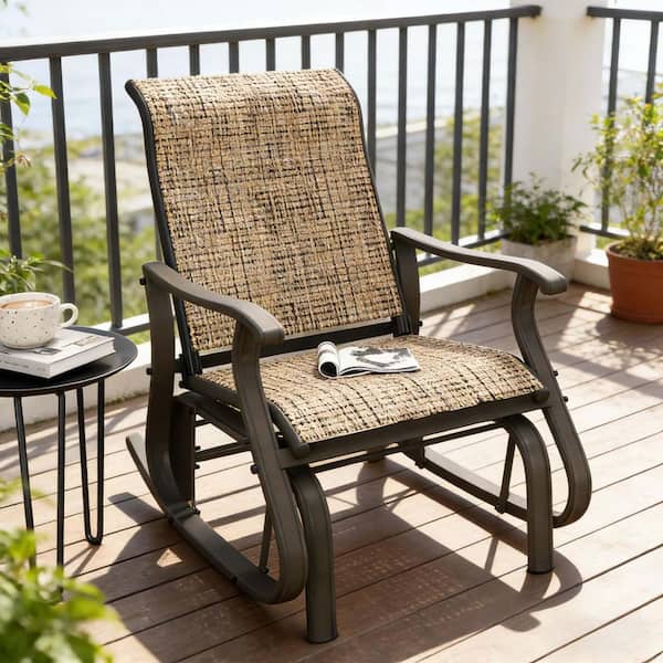 デスクチェア Glinder chair Metal Outdoor High Back Glider Chair Set with Multi-functional