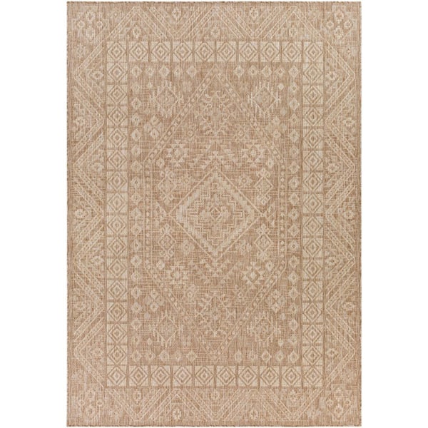 Livabliss Atkins Brown 8 ft. x 10 ft. Global Indoor/Outdoor Area Rug