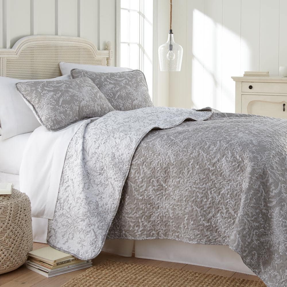 Southshore Fine Linens Winter Brush Reversible Grey 3-Piece King ...