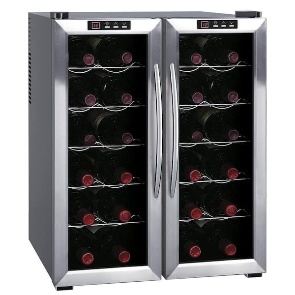 SPT 20-3/8 in. 24-Bottle Thermoelectric Wine Cooler with Double Door Dual Zone and Heating