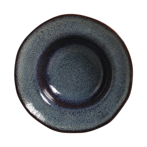 PORTO BRASIL 8.1 fl. oz. Titanium Dark Blue Stoneware Dessert Bowl (Set of 4)