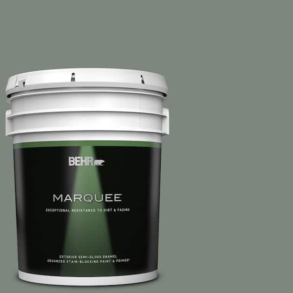 BEHR MARQUEE 5 gal. #700F-5 Wild Sage Semi-Gloss Enamel Exterior Paint & Primer