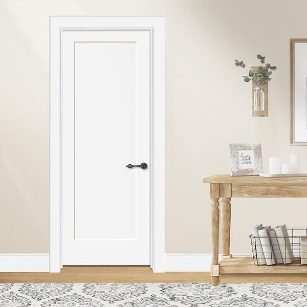 Steves & Sons 24 in. x 80 in. 2-Panel Square Top Right Hand White