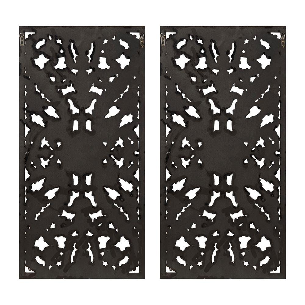 Hot Seller 2-Piece 15.75 in. x 31.5 in. Antique Blue Distressed Carved Wood