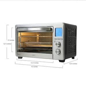 1750W 6-Slice Black and Stainless Steel Convection Toaster Oven with 12-Cook Modes and LCD Digital Screen