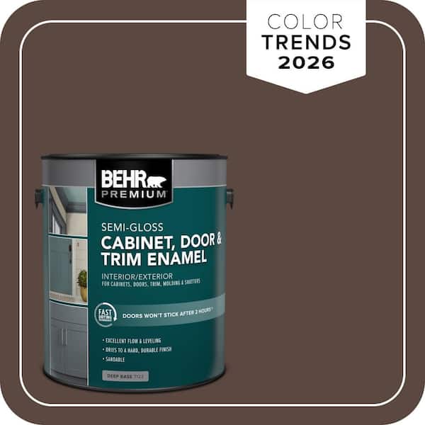 BEHR PREMIUM 1 gal. #N170-7 Baronial Brown Semi-Gloss Enamel Interior/Exterior Cabinet, Door & Trim Paint