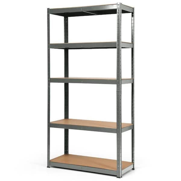 FORCLOVER 36 in. W x 72 in. H x 16 in. D Gray Steel Heavy Duty 5-Tier Galvanizing Garage Storage Shelving Unit