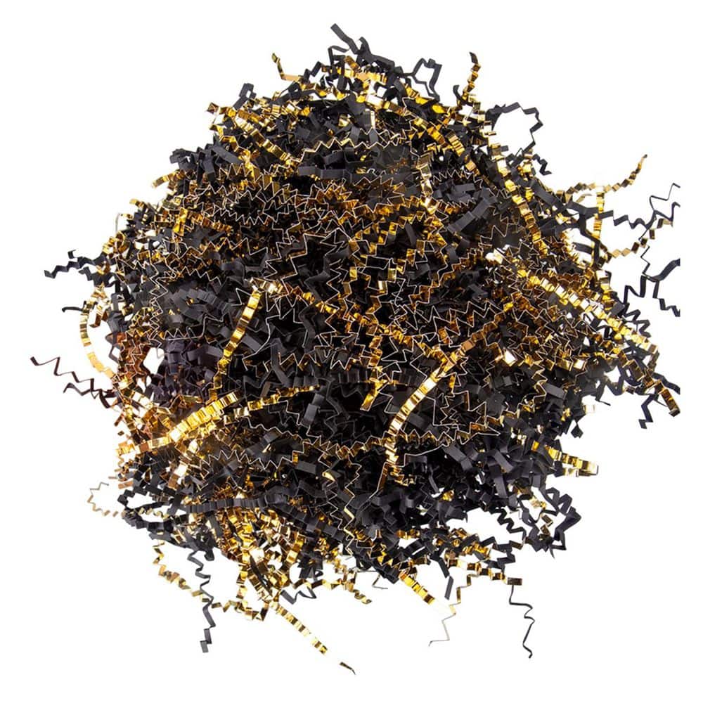 5.3 oz. Crinkle Cut Paper Shredded Filler for Gift Baskets Boxes Packing Gold Black price history on PriceWatchPro