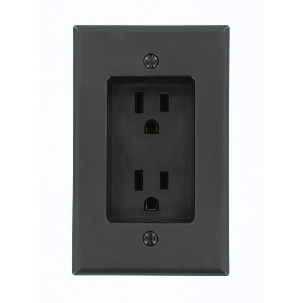 UPC 078477312827 product image for 15 Amp 125 V 1-Gang Recessed Duplex Outlet/Receptacle, Black (1-Pack) 00689-00E | upcitemdb.com